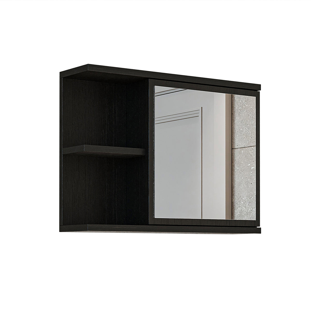 Roomart spiegelkast ADA, 60 cm, met open schap en soft-close-deur, in 4 kleuren