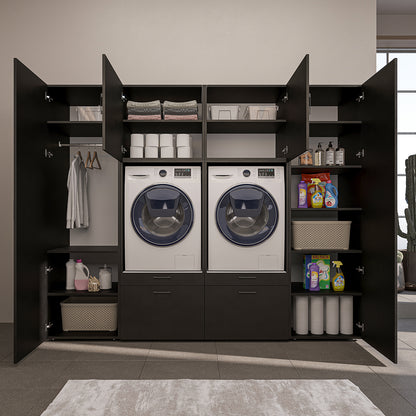 Roomart wandmeubel SERIE II, 254 cm, voor 2 apparaten met 2 hoge kasten, in 3 kleuren