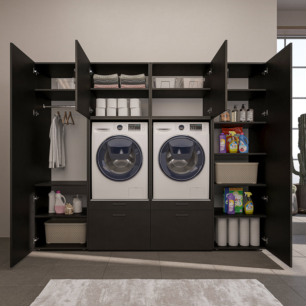 Roomart wandmeubel SERIE II, 254 cm, voor 2 apparaten met 2 hoge kasten, in 3 kleuren