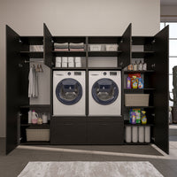 Roomart wandmeubel SERIE II, 254 cm, voor 2 apparaten met 2 hoge kasten, in 3 kleuren