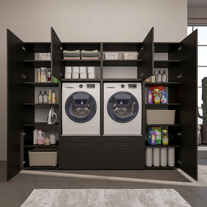 Roomart wandmeubel SERIE II, 254 cm, voor 2 apparaten met 2 hoge kasten, in 3 kleuren