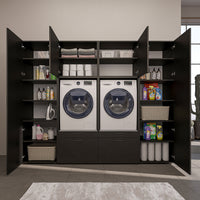Roomart wandmeubel SERIE II, 254 cm, voor 2 apparaten met 2 hoge kasten, in 3 kleuren