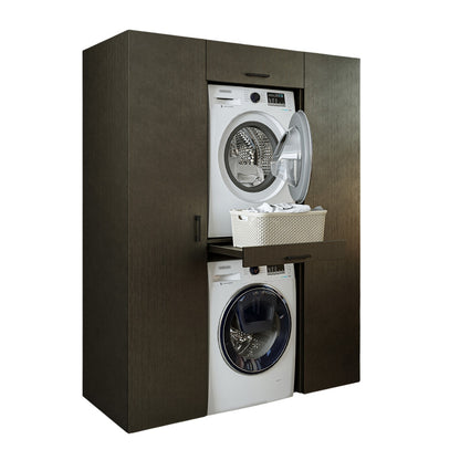 Roomart kastwand DUO-I, 157 cm, wasmachine en droger boven elkaar, in 3 kleuren