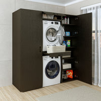 Roomart kastwand DUO-I, 187 cm, wasmachine en droger boven elkaar, in 3 kleuren