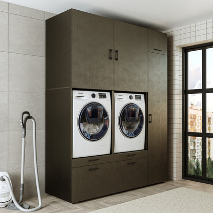 Roomart wasmachinekast SERIE 2, dubbele kast met uittrekplanken en hoge kast, in 3 kleuren