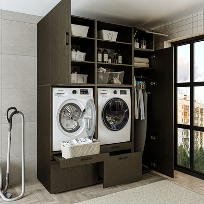 Roomart wasmachinekast SERIE 2, dubbele kast met uittrekplanken en hoge kast, in 3 kleuren