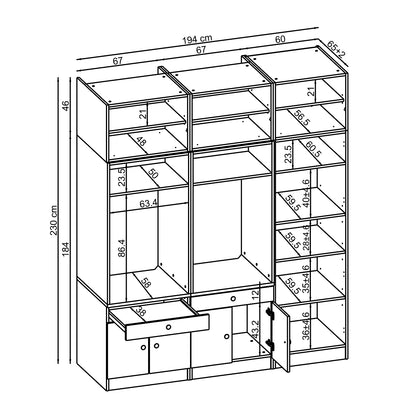 Roomart Schrankwand für Waschküche & Hauswirtschaftsraum, in 3 Farben, Mit Ausziehbrett • Weiß • Schwarz eiche - waschmaschinenschrank, waschmaschinenregal, waschturm, schrank, weiß, waschmaschinen, unterschrank, waschmaschine, trockner, haushaltsschrank,