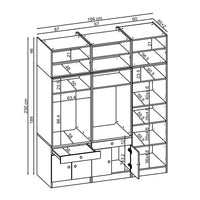 Roomart Schrankwand für Waschküche & Hauswirtschaftsraum, in 3 Farben, Mit Ausziehbrett • Weiß • Schwarz eiche - waschmaschinenschrank, waschmaschinenregal, waschturm, schrank, weiß, waschmaschinen, unterschrank, waschmaschine, trockner, haushaltsschrank,
