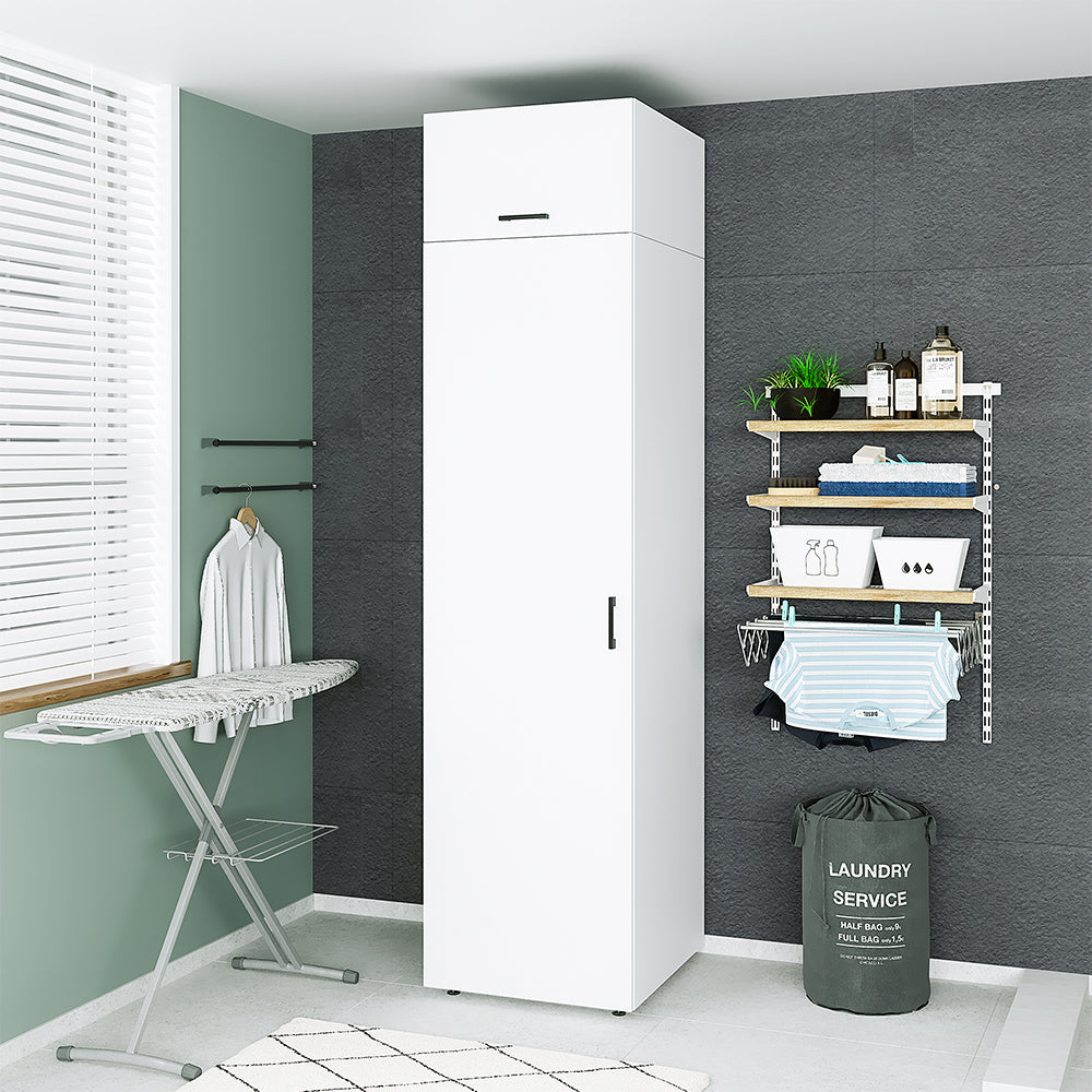 Roomart hoge kast 60 cm, 205 of 240 cm hoog, met legplanken, in 3 kleuren
