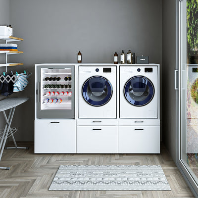 Roomart wasmachinekast SERIE 2, 201 cm, voor 3 apparaten, 145 cm hoog